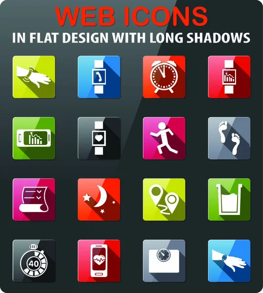 Iconos Jogging Diseño Plano Con Sombra Larga — Archivo Imágenes Vectoriales