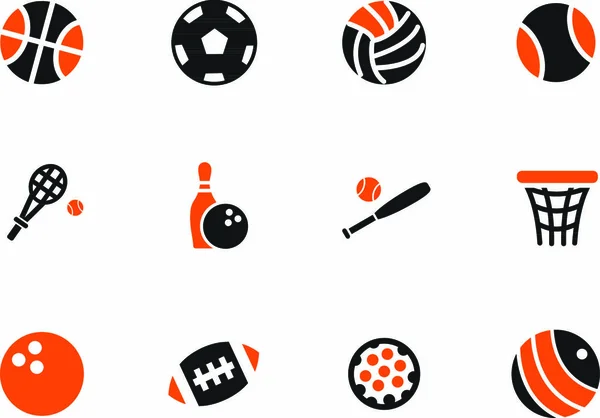 Sportbälle Web Icons Für Das Design Der Benutzeroberfläche — Stockvektor