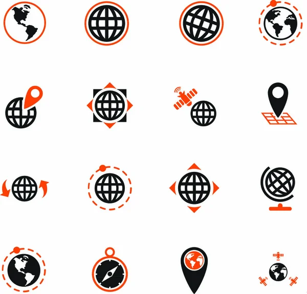 Globes Web Iconen Voor Gebruikersinterface Ontwerp — Stockvector