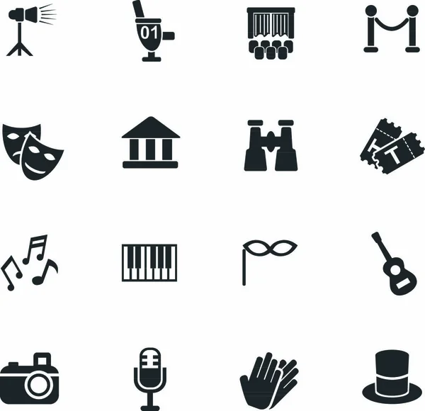 Theater Web Iconen Voor User Interface Design — Stockvector