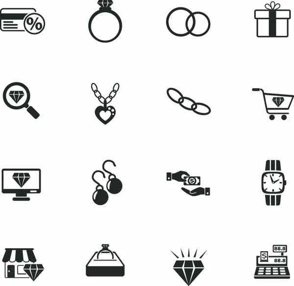 Jewerly Slaan Web Iconen Voor User Interface Design — Stockvector