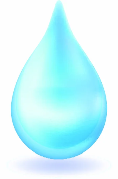 Gota Agua Azul Realista Gotita Icono Cae Ilustración Vectorial — Vector de stock