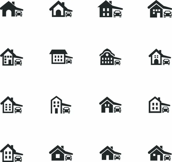 Conjunto Iconos Tipo Casa Para Sitios Web Interfaz Usuario — Archivo Imágenes Vectoriales