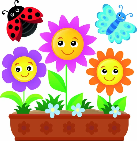 Flower Box Θεματική Εικόνα Eps10 Διανυσματική Απεικόνιση — Διανυσματικό Αρχείο