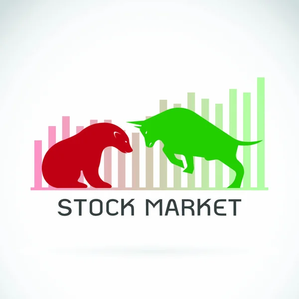 Bika Medve Vektora Tőzsdei Trendek Szimbólumai Növekvő Csökkenő Piac Vadállatok — Stock Vector
