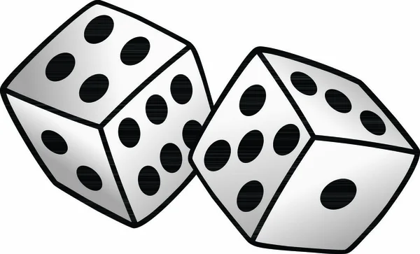 White Dice Risk Taker Gamble Vector Art Illustration — Stock Vector
