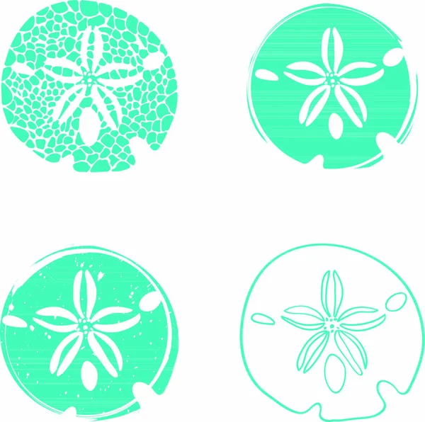 Ilustração Coleção Sea Sand Dollar Design — Vetor de Stock