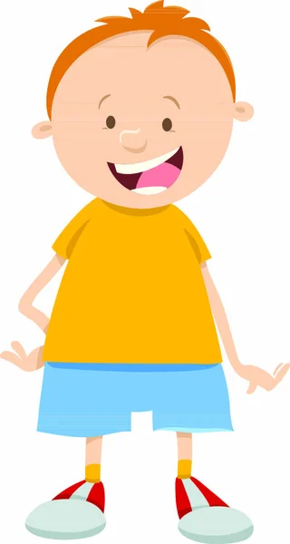 Desenhos Animados Ilustração Personagem Bonito Menino Criança — Vetor de Stock