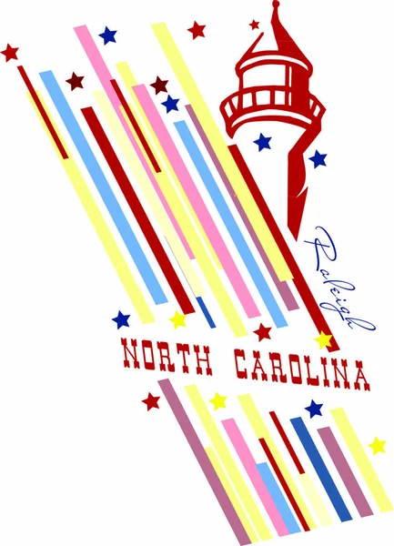 Kreativní Prapor Symbolem Státu Severní Karolína — Stockový vektor