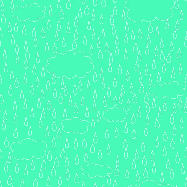 Fondo Abstracto Vector Azul Con Lluvia Nubes — Vector de stock