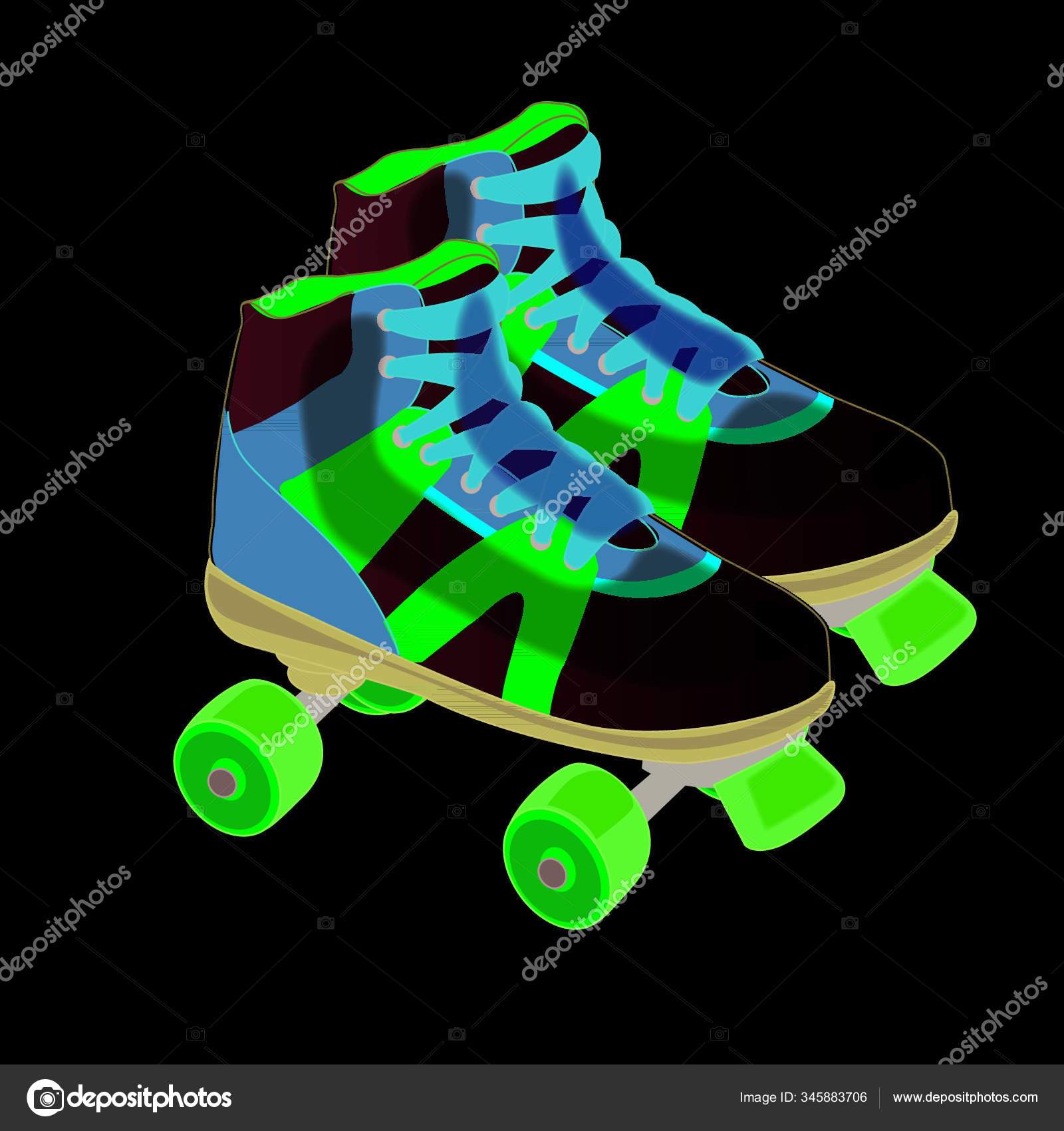 Skate Retro Design Roller Skate Classic Commonly Used Popular 70S Stock