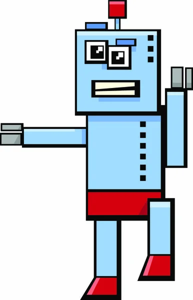 Cartoon Illustration Robot Science Fiction Character - Stok Vektor