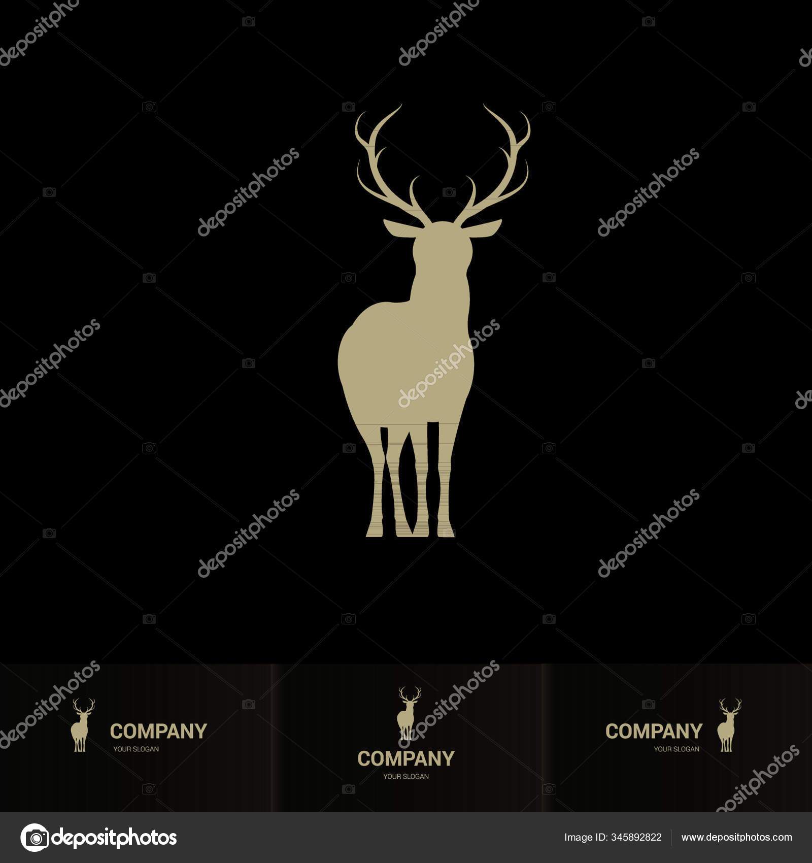Silhueta Veado Com Chifres Para Modelo Logotipo Mascote Branco Vetor de  ©YAYImages 345892822, image size:1600x1700