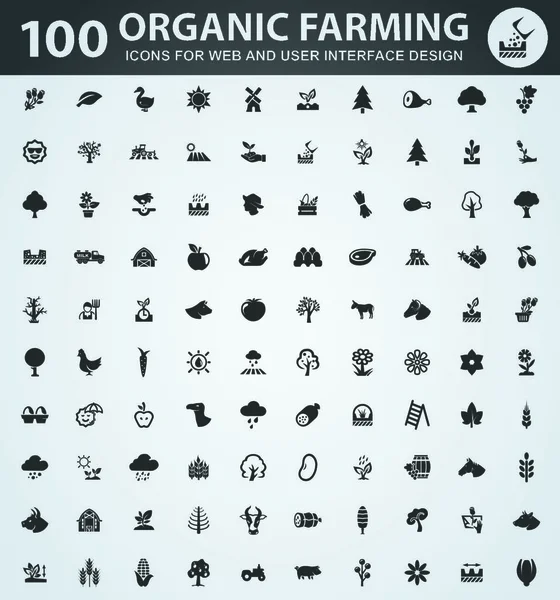 Organic Farming Icons Web User Interface Design — Stock Vector