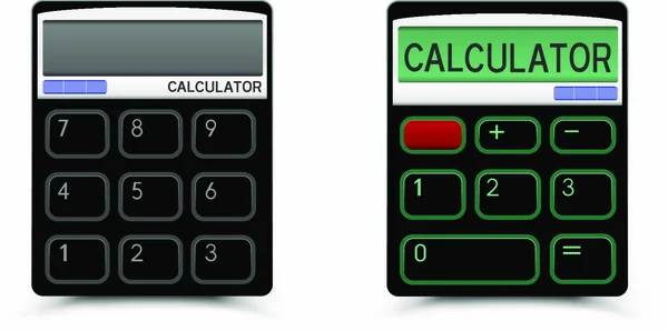 Encienda Apague Icono Calculadora Negra Con Sombra Sobre Fondo Blanco — Vector de stock
