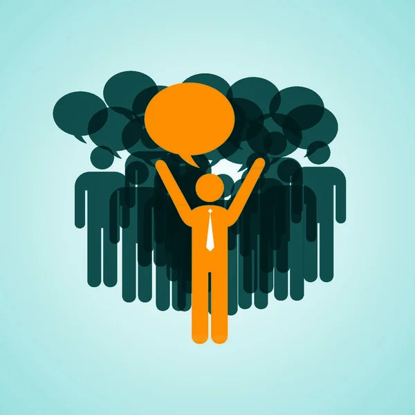 Concept Leadership Communication Avec Les Employés Direction Entreprise — Image vectorielle