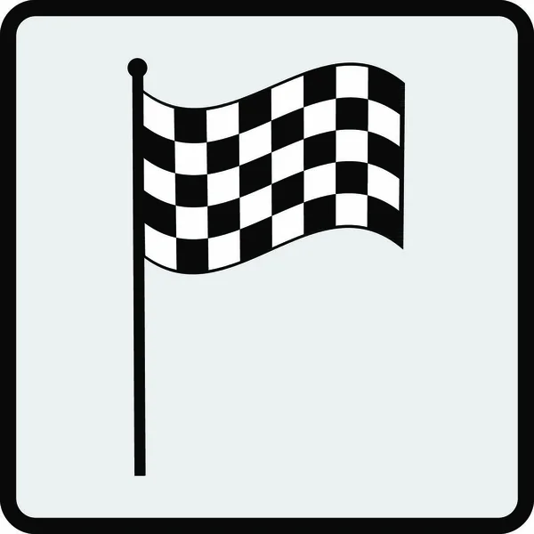 交叉摇曳的黑白格子旗帜标志的概念汽车运动 孤立在白色 — 图库矢量图片