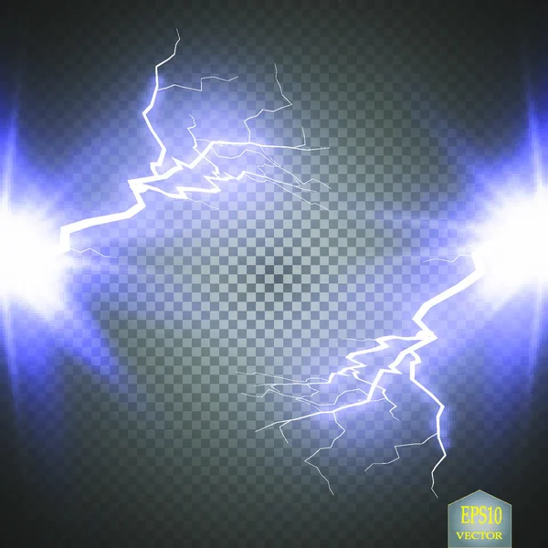 Explosión Choque Energía Abstracta Azul Efecto Luz Especial Con Chispa — Vector de stock