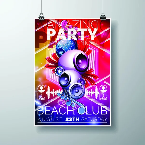 Vector Amazing Party Flyer Design Kolumnami Kolorowym Tle Eps10 Ilustracja — Wektor stockowy