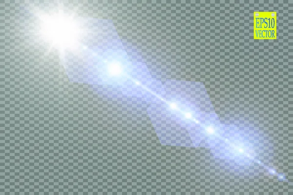 Efecto Luz Destello Lente Especial Luz Solar Transparente Vectorial Sol — Archivo Imágenes Vectoriales