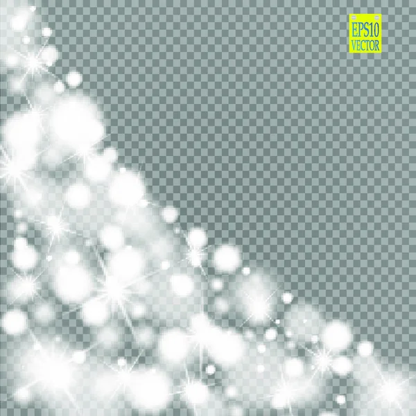 透明な背景に雪 輝きのライン ベクトル図10 Eps 抽象的な雪片の背景 お祭りの輝きリボン クリスマス 誕生日 休日のパーティー招待カードのために — ストックベクタ