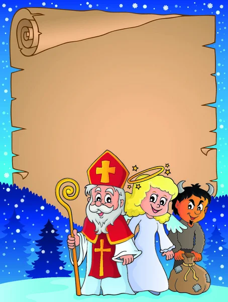 Saint Nicholas Day Tematiska Pergament Eps10 Vektor Illustration — Stock vektor