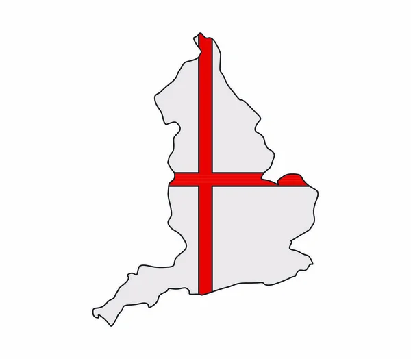 Mapa Inglaterra Con Bandera — Vector de stock