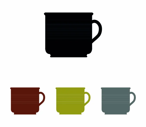 Plochá Ikona Šálku Kávy Vektorová Ilustrace — Stockový vektor