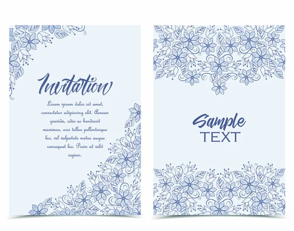 Illustration Vectorielle Décoration Florale Modèle Fleur Jeu Cartes Vœux — Image vectorielle