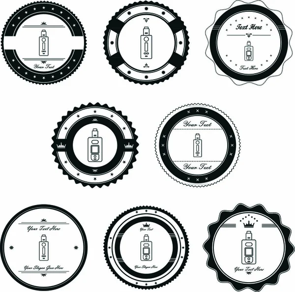 Distintivo Cigarro Elétrico Modelo Etiqueta Arte Vetorial —  Vetores de Stock