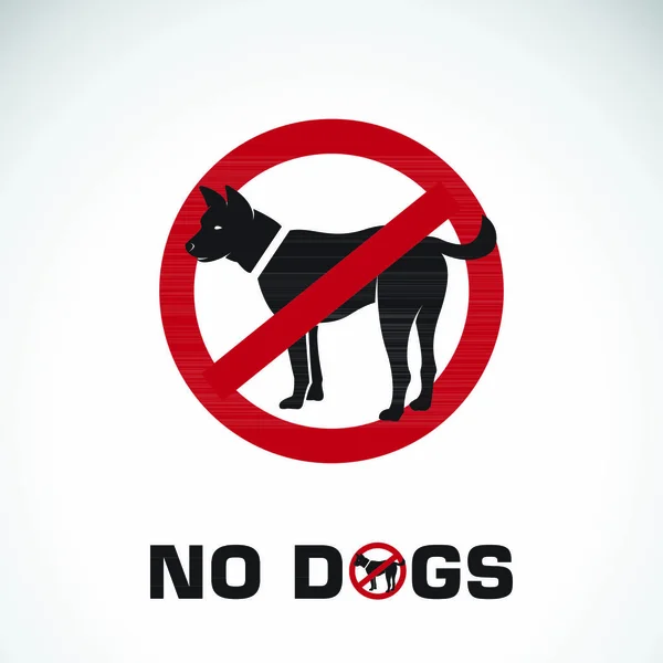 Vettore Cane Rosso Stop Sfondo Bianco Niente Cani Segnale Divieto — Vettoriale Stock