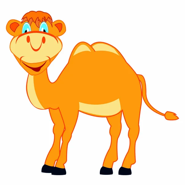 Dibujos Animados Del Camello Sobre Fondo Blanco Está Aislado — Vector de stock