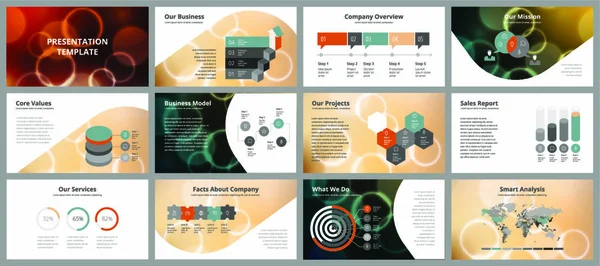 Plantillas Presentación Negocios Elementos Infografía Vectorial Para Diapositivas Presentación Empresa — Vector de stock