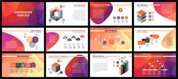 Plantillas Presentación Negocios Elementos Infografía Vectorial Para Diapositivas Presentación Empresa — Vector de stock