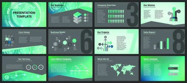 Zakelijke Presentatie Sjablonen Vector Infographic Elementen Voor Bedrijfspresentatie Dia Corporate — Stockvector