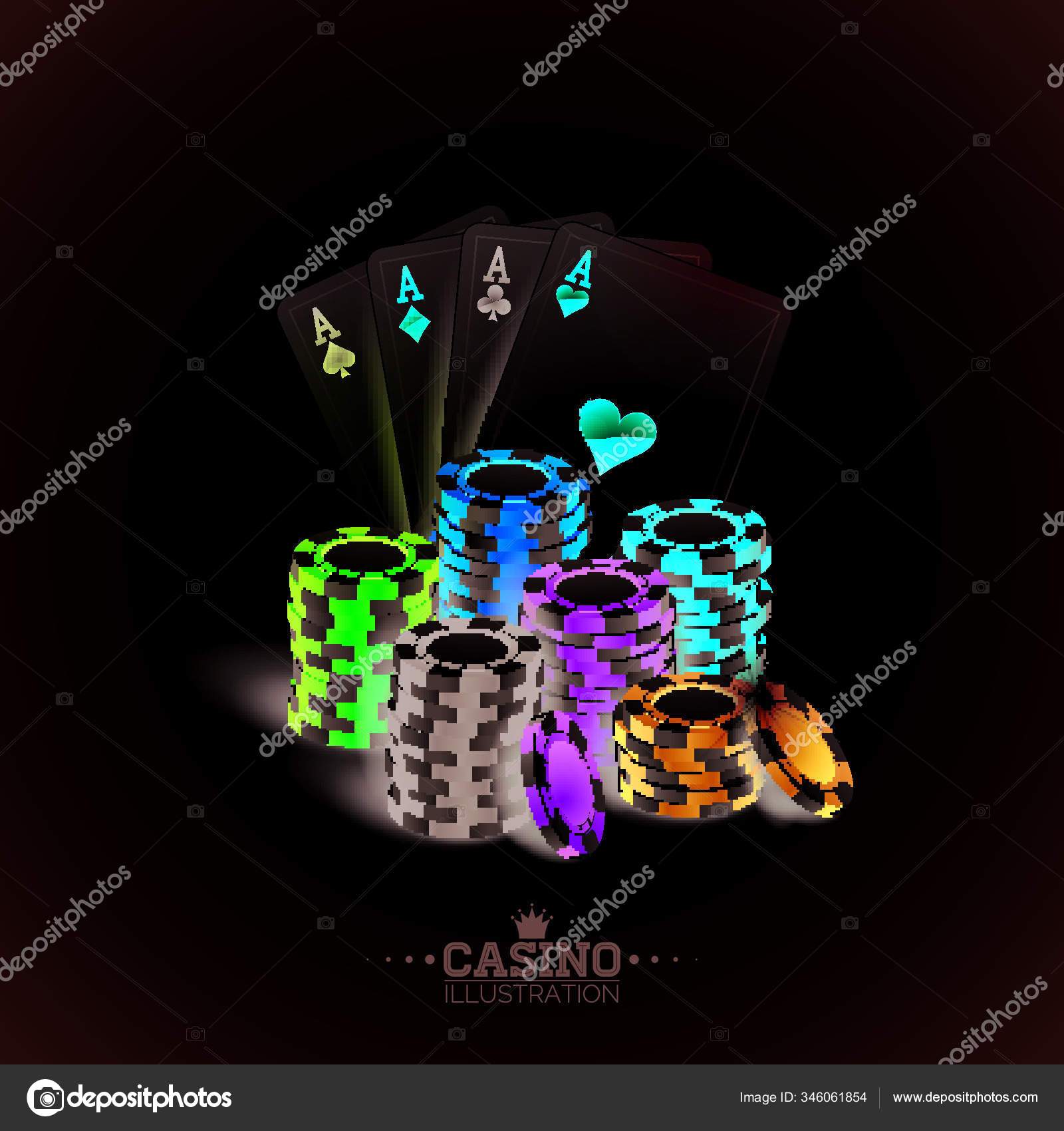 일러스트는 카지노 테마에 카드와 배경에 것이다 초대나 환영을 스톡 벡터 - ©YAYImages 346061854