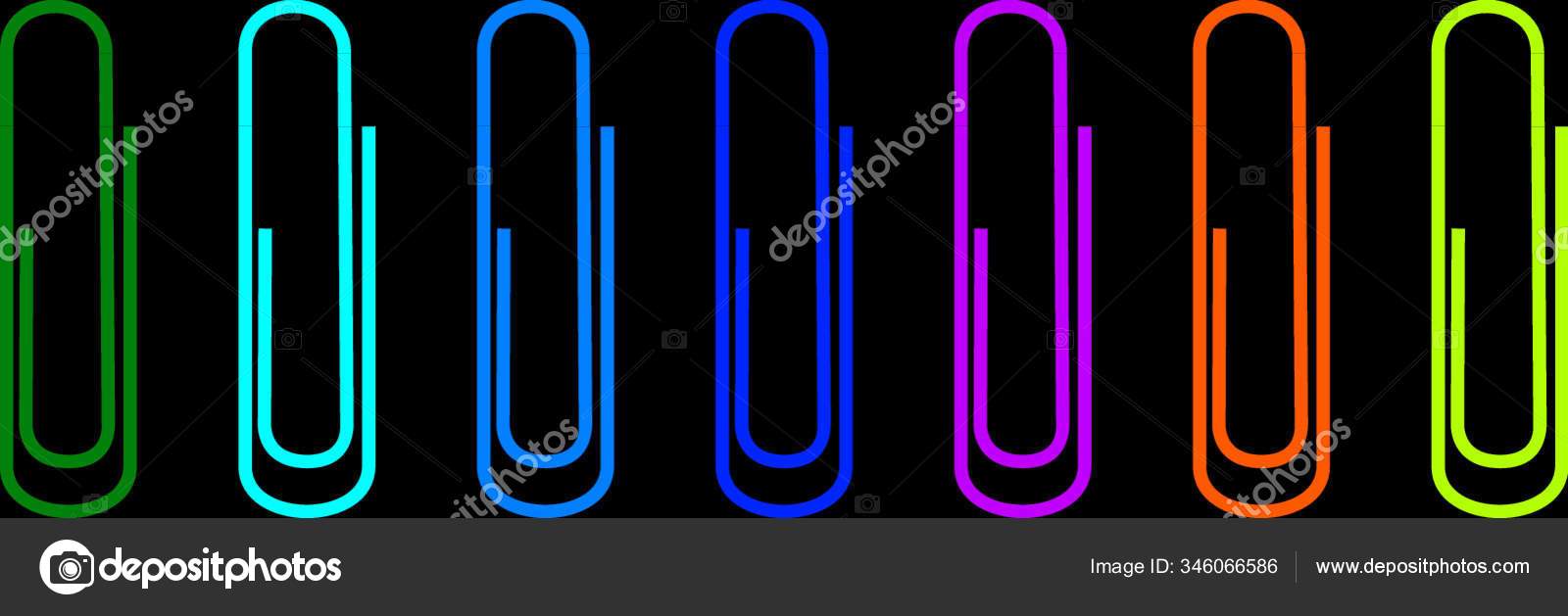 異なる虹色の7つのカラフルな紙クリップのベクトルイラスト ストックベクター C Yayimages
