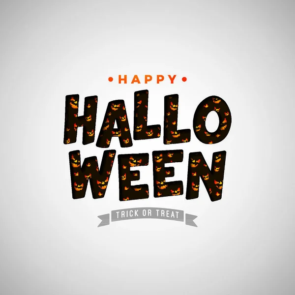 Feliz Ilustración Vectorial Halloween Con Tipografía Sobre Fondo Blanco Diseño — Vector de stock