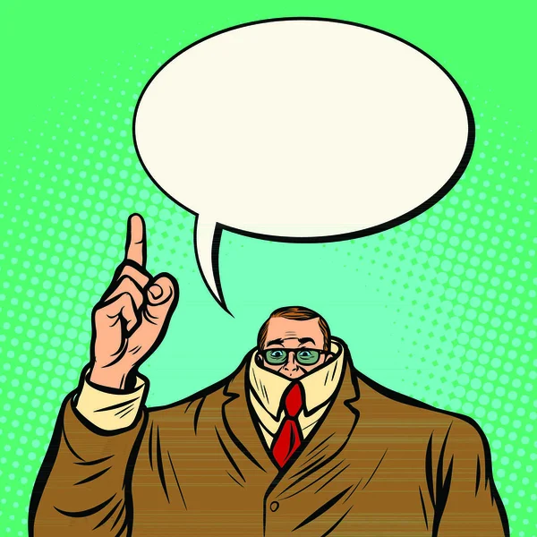 Cowardly Businessman Business Finance Comic Cartoon Pop Art Retro Vector — Stock Vector