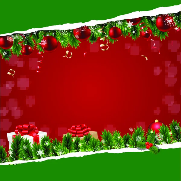 Banner Navidad Con Papel Rasgado Con Malla Gradiente Ilustración Vectorial — Vector de stock