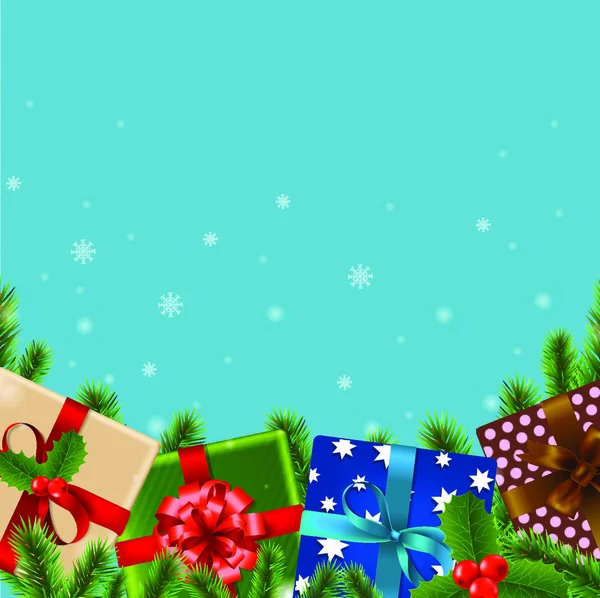 Tarjeta Retro Navidad Con Malla Gradiente Ilustración Vectorial — Vector de stock