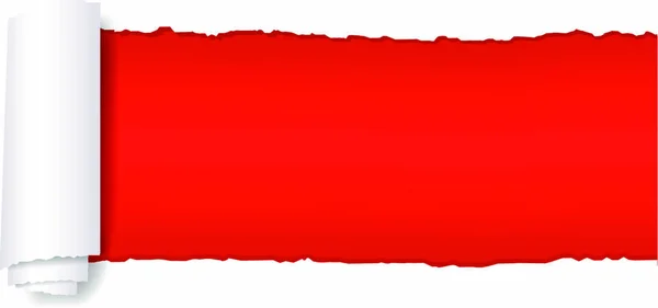 Torn Red Paper Gradient Mesh Vector Illustration — стоковий вектор