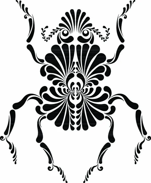 Escarabajo Ilustración Vector Decorativo Gráficos Blanco Negro — Archivo Imágenes Vectoriales