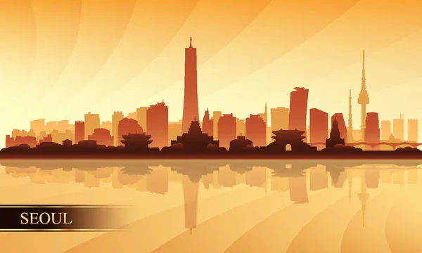 Hintergrund Silhouette Der Skyline Von Seoul Vektorillustration — Stockvektor