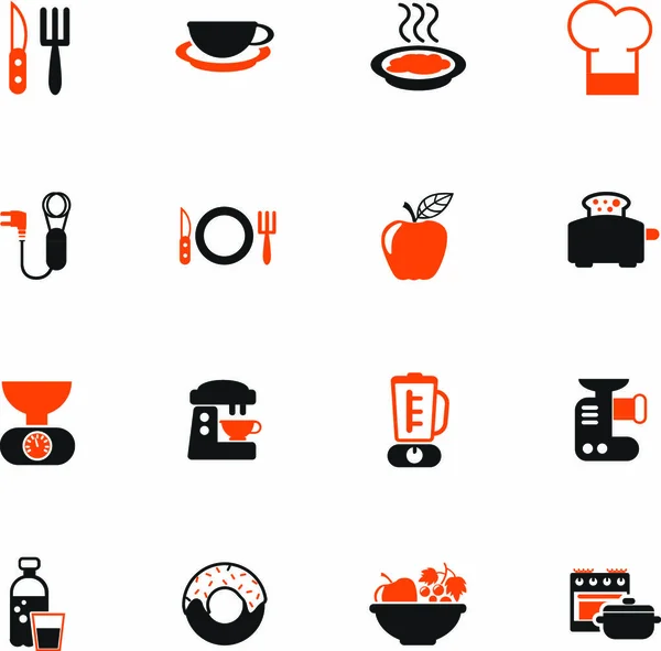 Векторні Значки Кольору Їжі Кухні Веб Користувальницького Дизайну Інтерфейсу — стоковий вектор