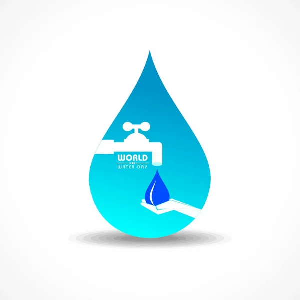 Salvar Conceito Natureza Dia Mundial Água Stock Vector — Vetor de Stock