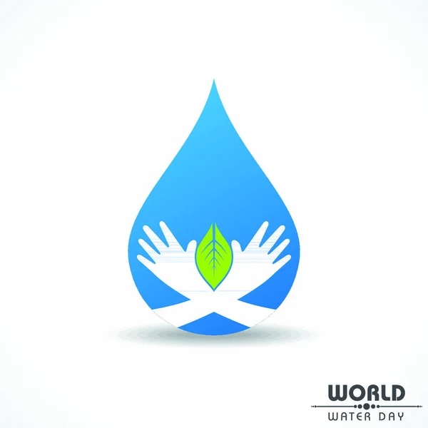 Nature Concept Día Mundial Del Agua Stock Vector — Archivo Imágenes Vectoriales