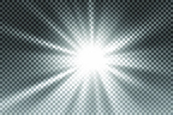 Efecto Luz Destello Lente Especial Luz Solar Transparente Vectorial Flash — Vector de stock