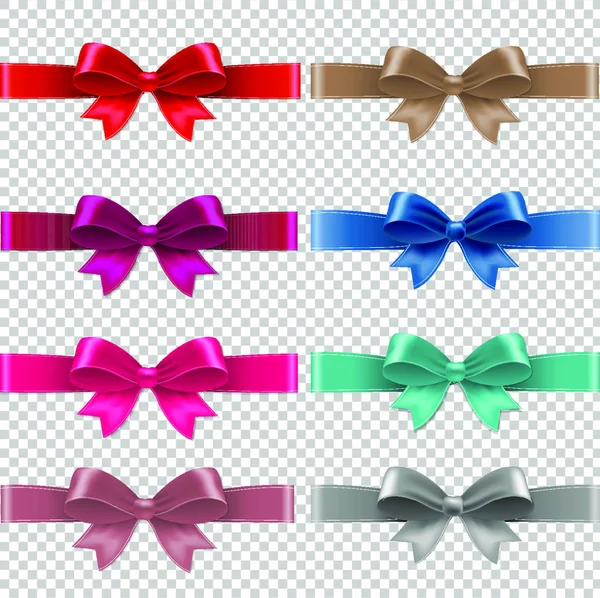 Color Bows Isolated Transparent Background Gradient Mesh Vector Illustration — стоковий вектор