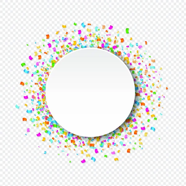 White Banner Confetti Transparent Background Gradient Mesh Vector Illustration — 스톡 벡터